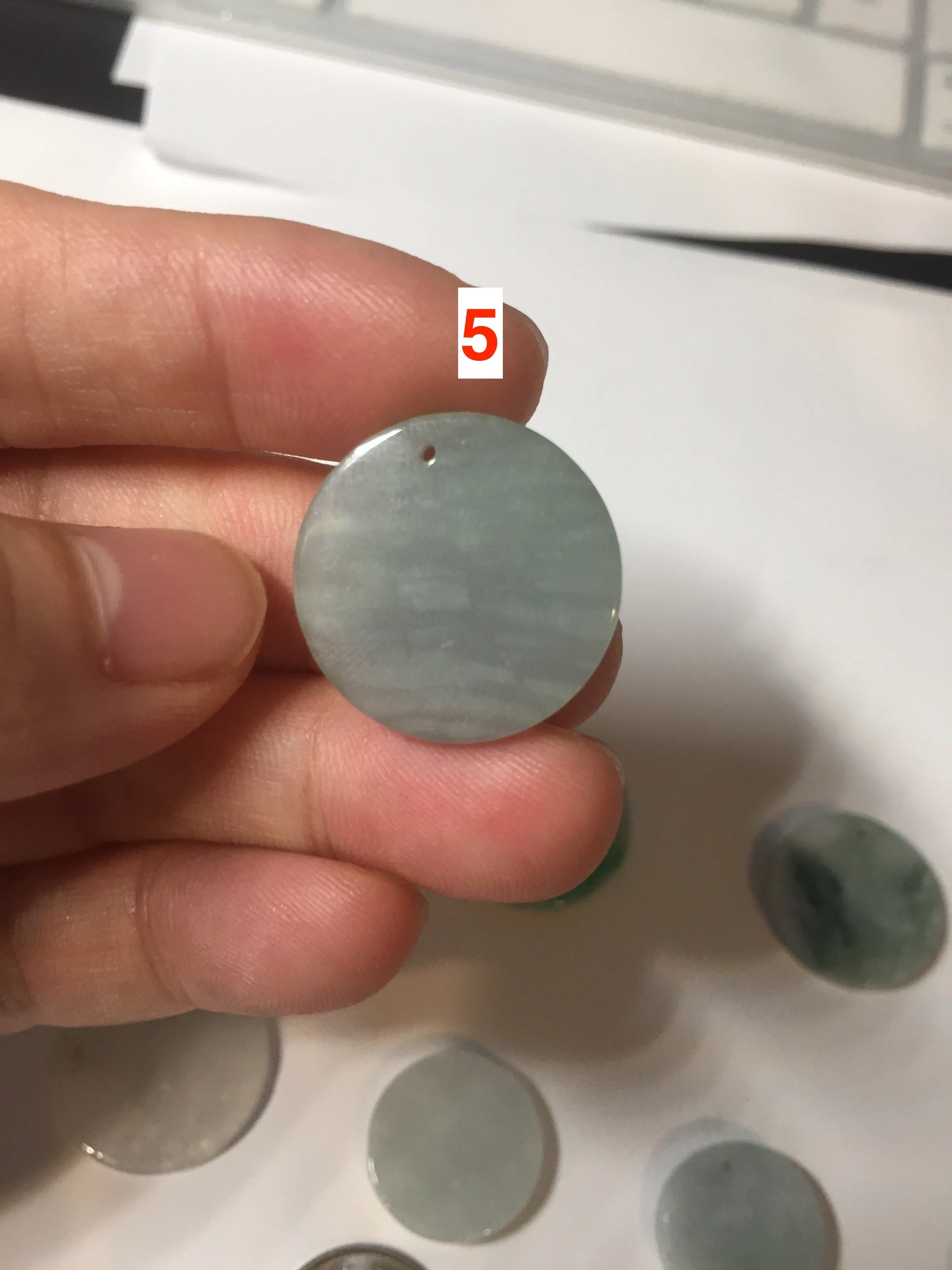 100% Natural type A sunny green/yellow round Jadeite Jade safe and sound pendant group BP94