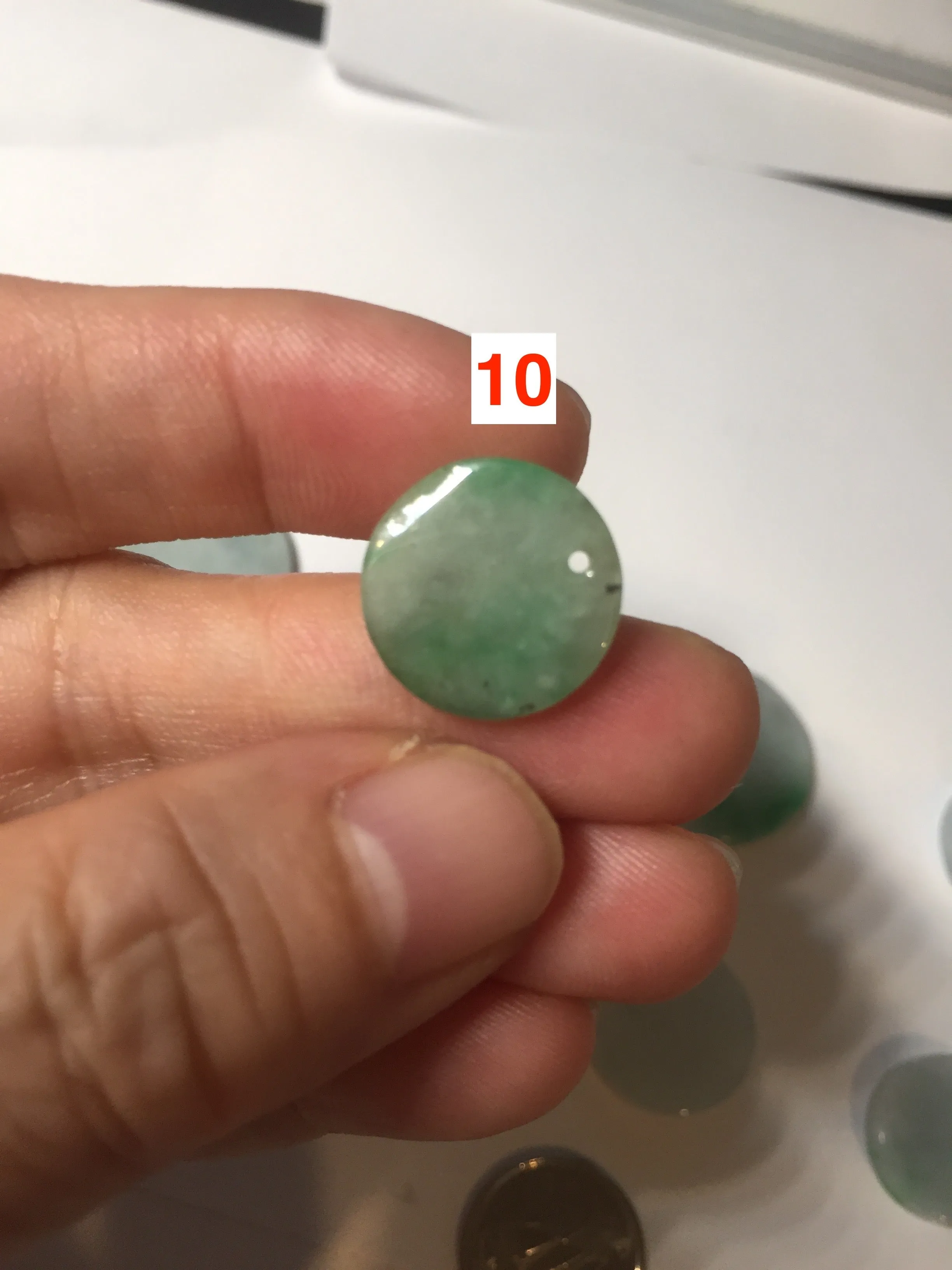 100% Natural type A sunny green/yellow round Jadeite Jade safe and sound pendant group BP94