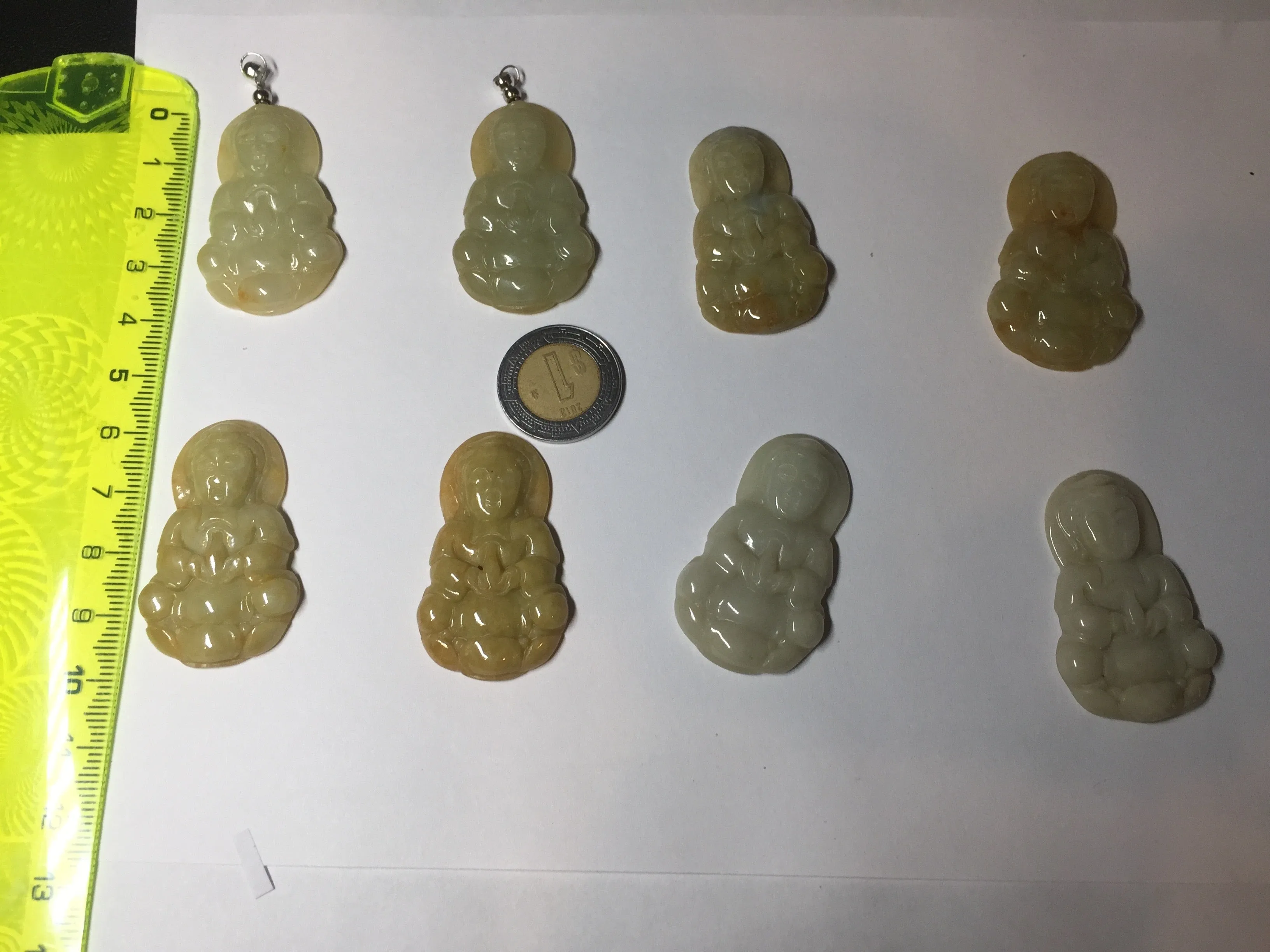 100% natural white grade A yellow/brown/green jadeite jade Guanyin pendants AX160