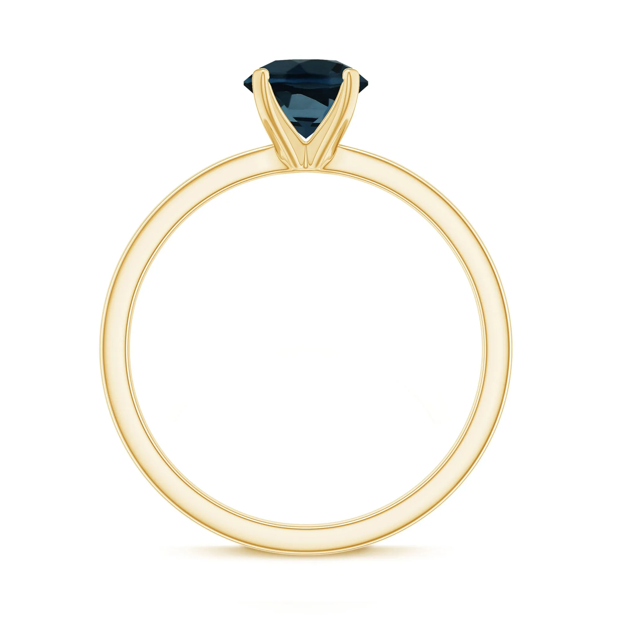 1.25 CT Real London Blue Topaz Solitaire Ring in Gold