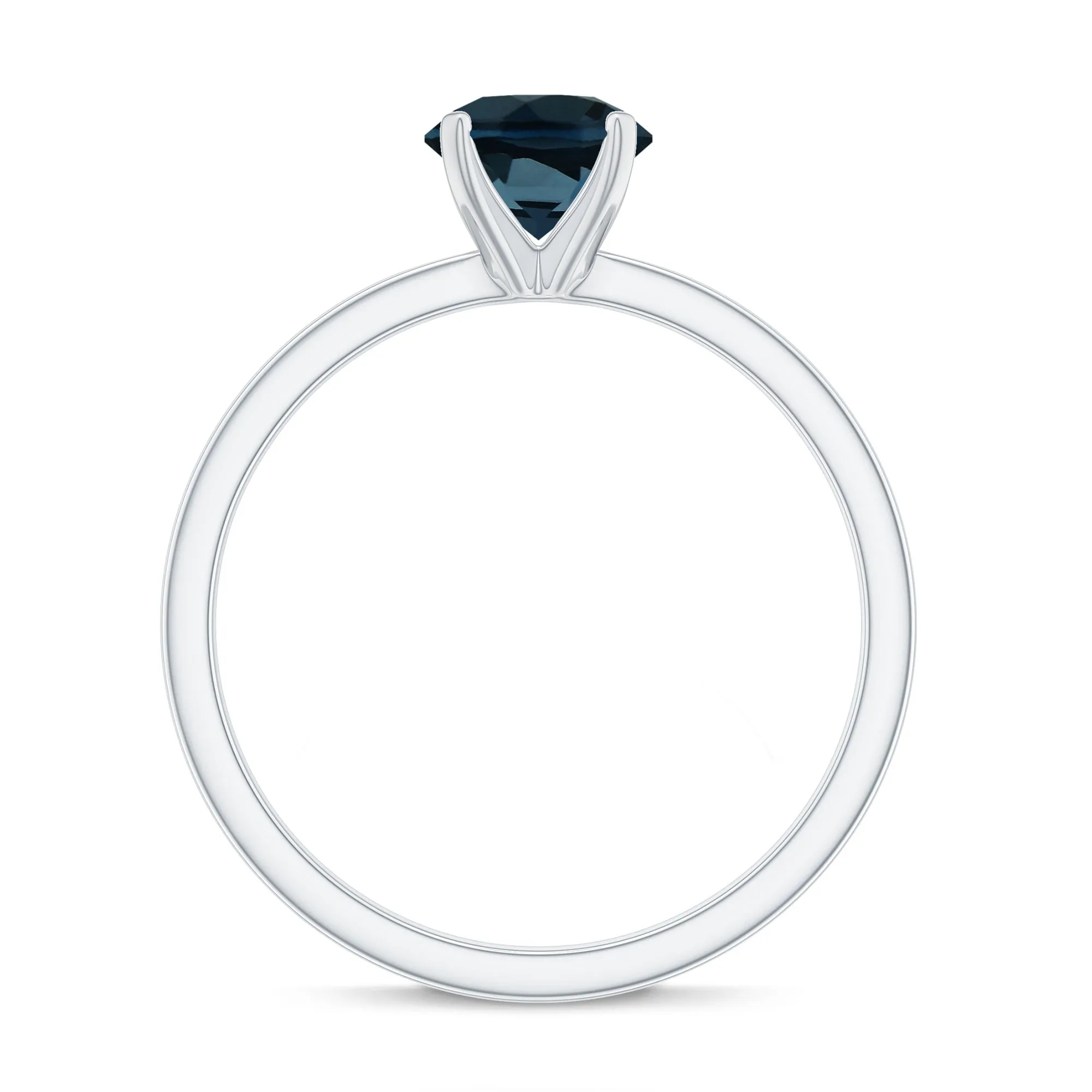 1.25 CT Real London Blue Topaz Solitaire Ring in Gold