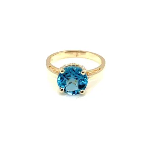 14 Karat Yellow Lady's Solitaire Gemstone Fasion Ring