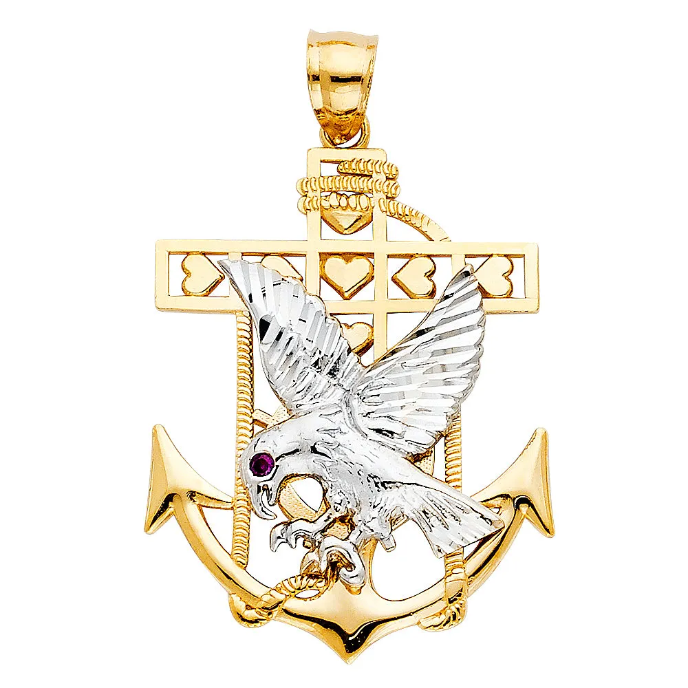 14K ANCHOR MARINER EAGLE PENDANT