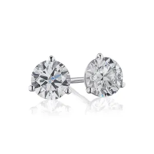 14K White Gold H SI2 Diamond Studs 1.00ct - Roset