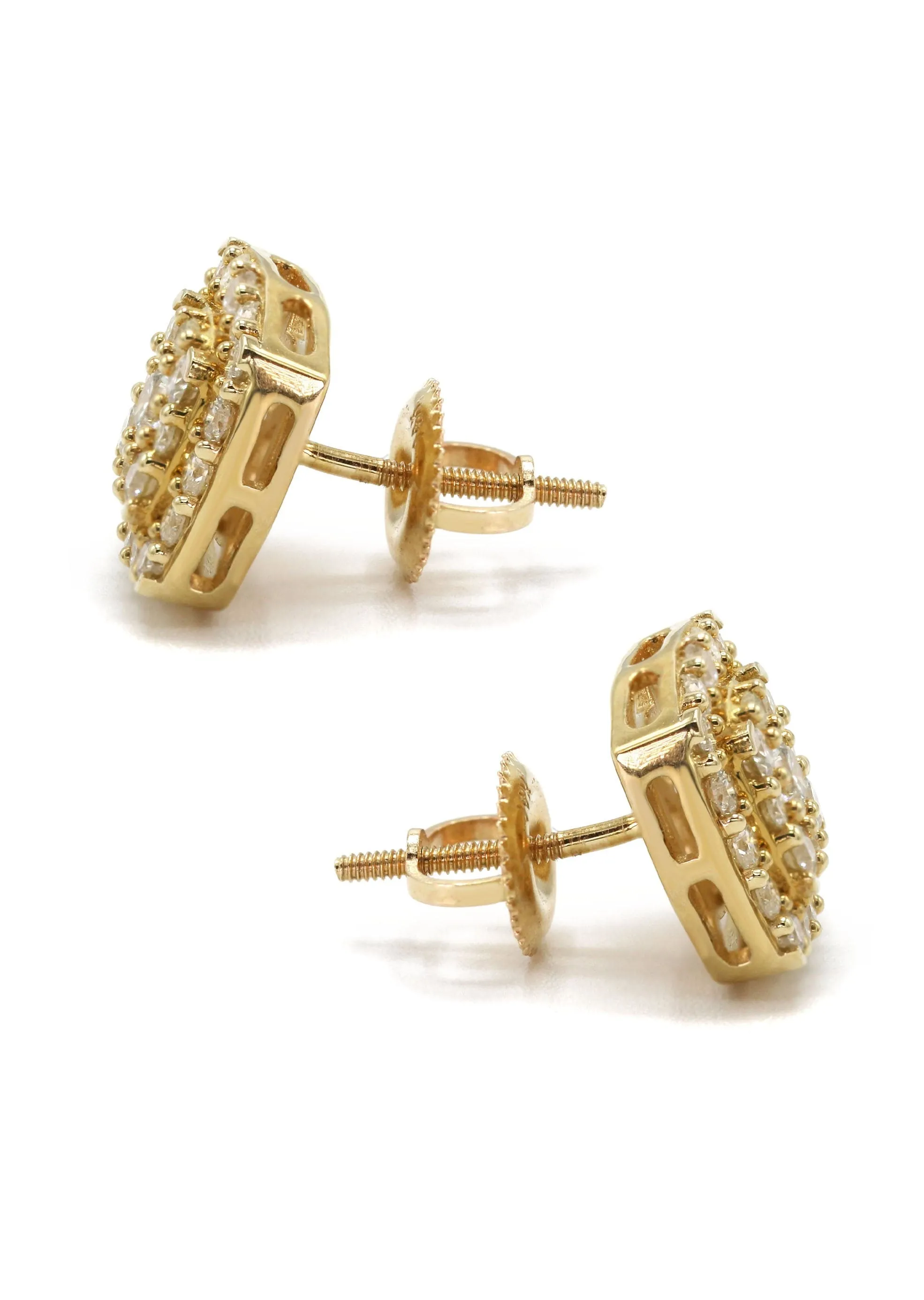 14K Yellow Gold Diamond Earrings For Men | 1 Carats | 3.43 Grams