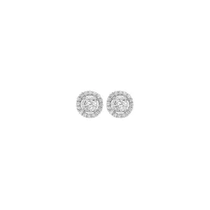 14KT White Gold & Diamond Classic Book Tru Reflection Fashion Earrings  - 1/4 ctw