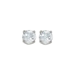 14KT WHITE GOLD WHITE TOPAZ (1 CTW) EARRING