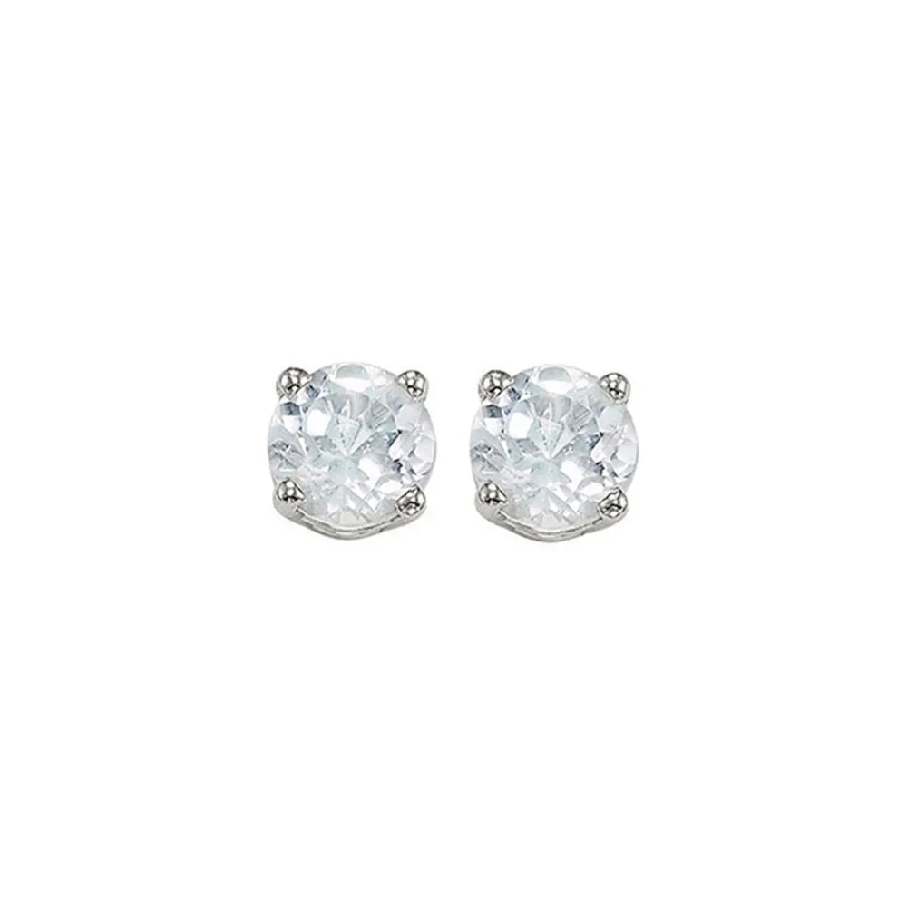 14KT WHITE GOLD WHITE TOPAZ (1 CTW) EARRING