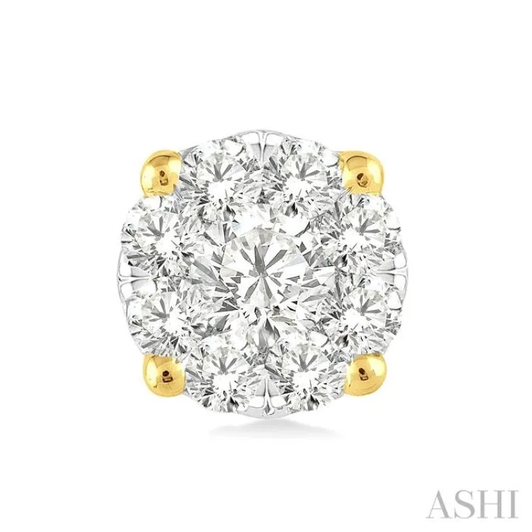 1/6 Ctw Lovebright Round Cut Diamond Earrings in 14K Yellow Gold