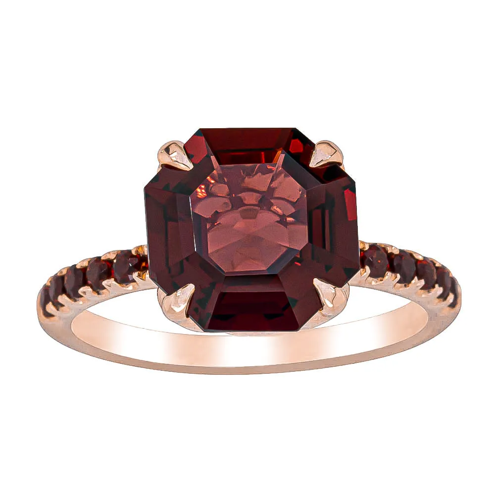 18ct Rose Gold Garnet Octavus Ring