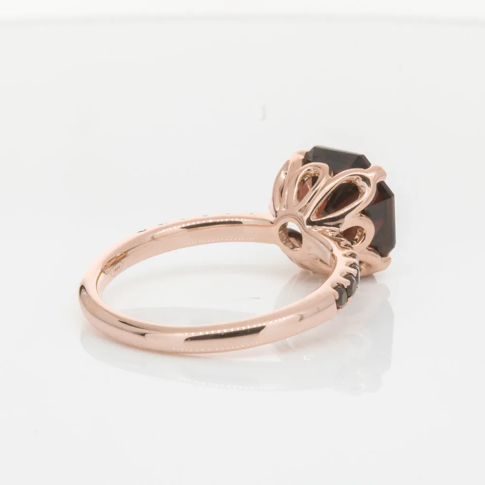 18ct Rose Gold Garnet Octavus Ring