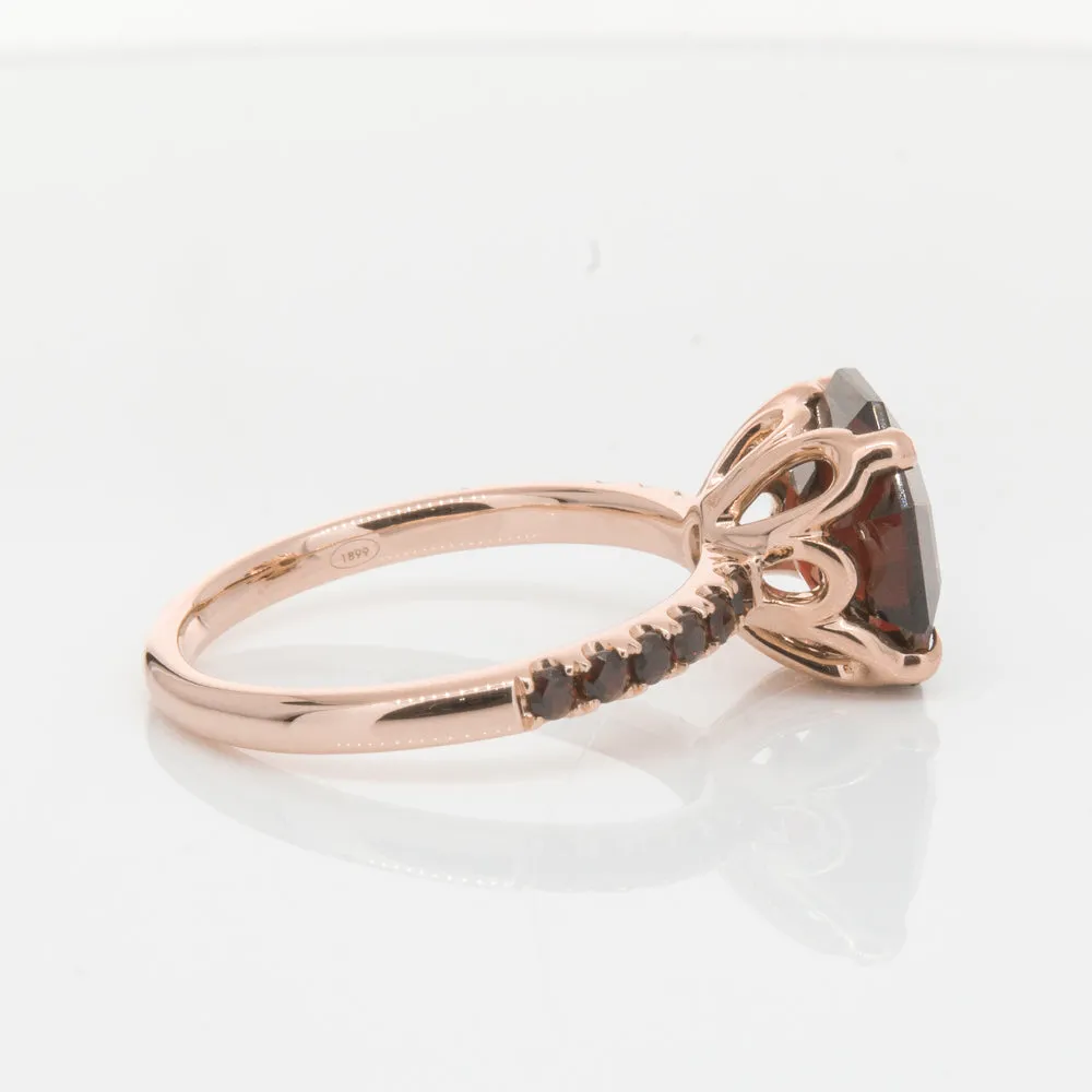 18ct Rose Gold Garnet Octavus Ring