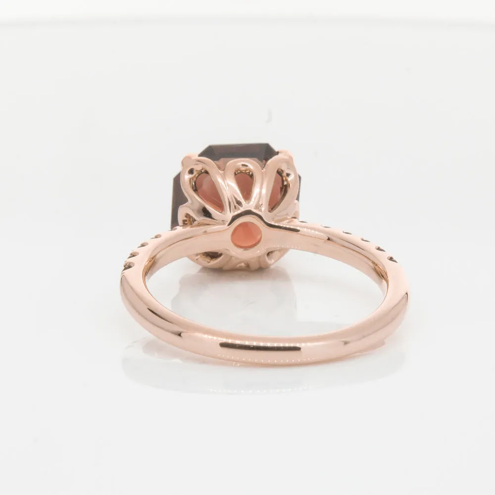 18ct Rose Gold Garnet Octavus Ring