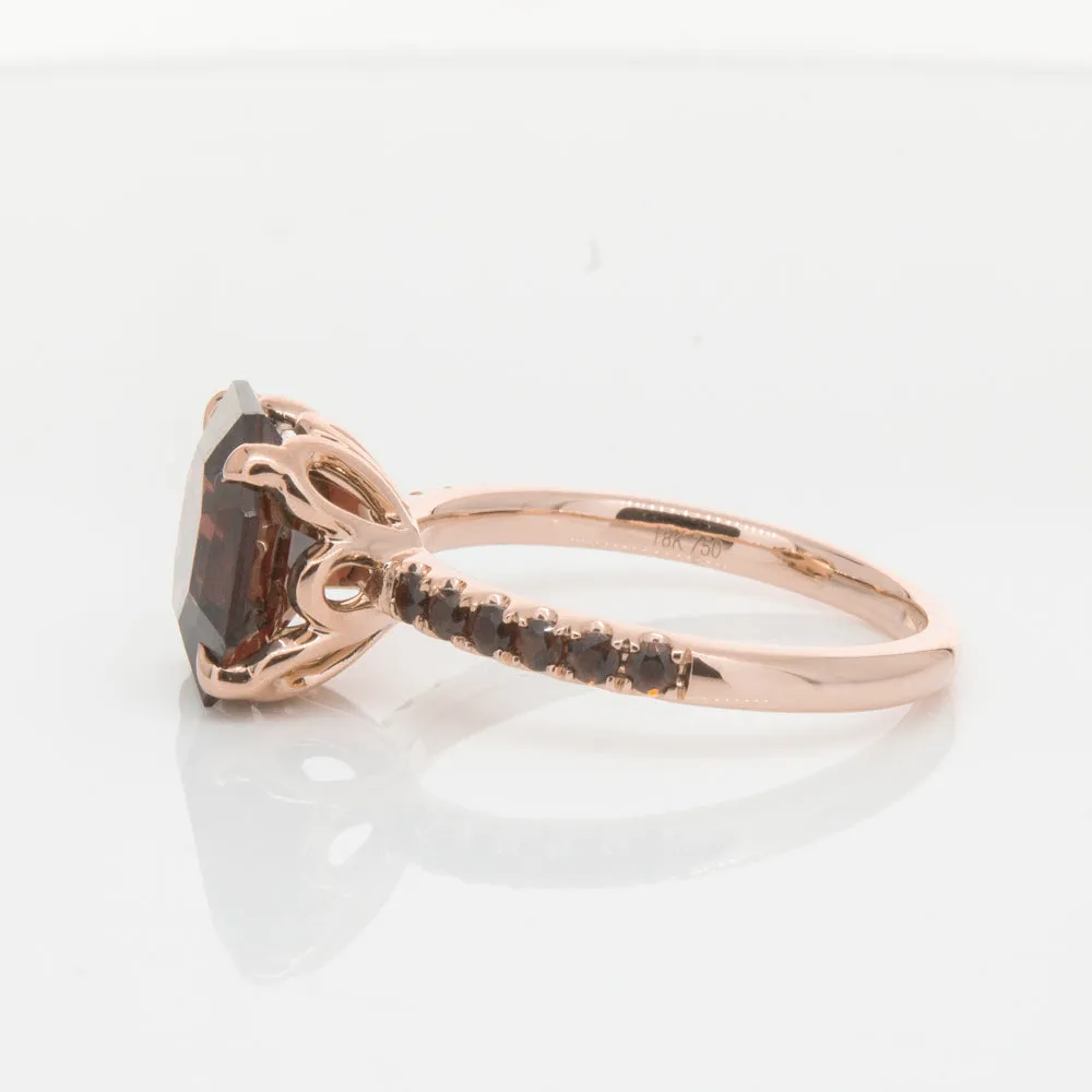 18ct Rose Gold Garnet Octavus Ring