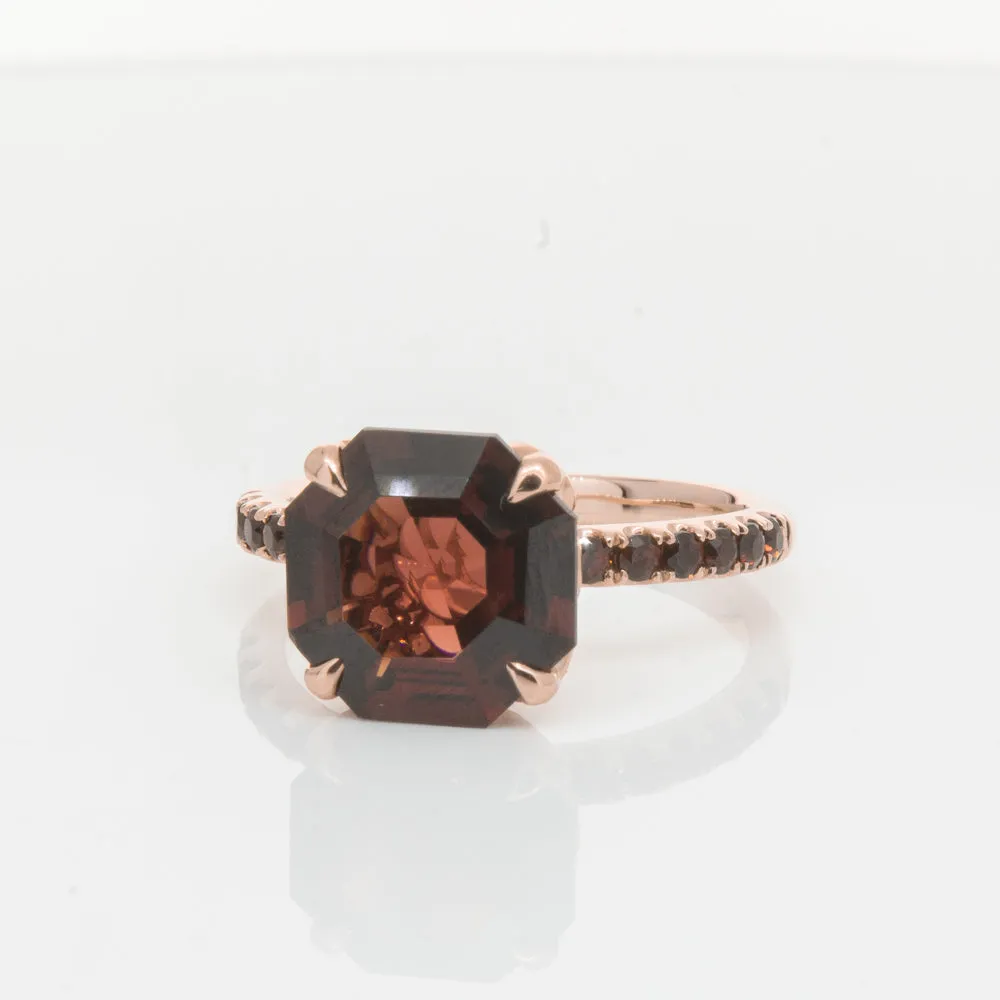 18ct Rose Gold Garnet Octavus Ring