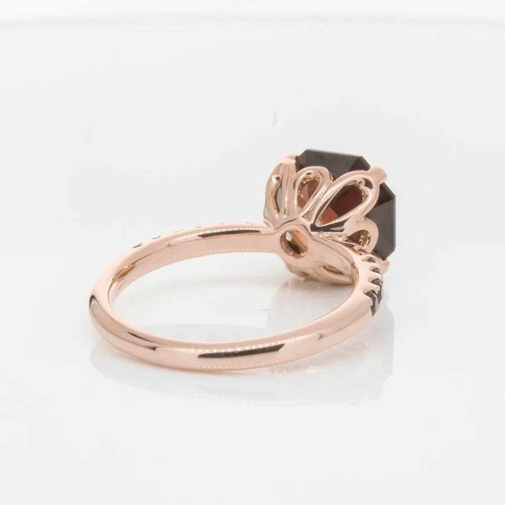 18ct Rose Gold Garnet Octavus Ring