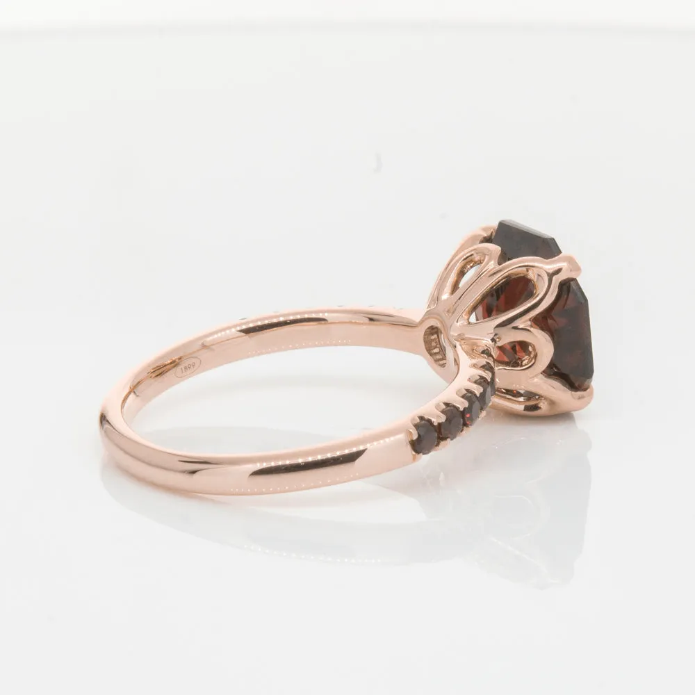 18ct Rose Gold Garnet Octavus Ring