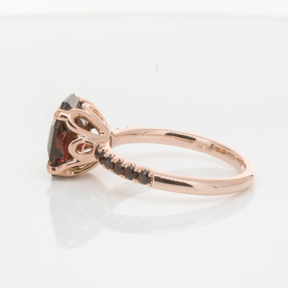 18ct Rose Gold Garnet Octavus Ring