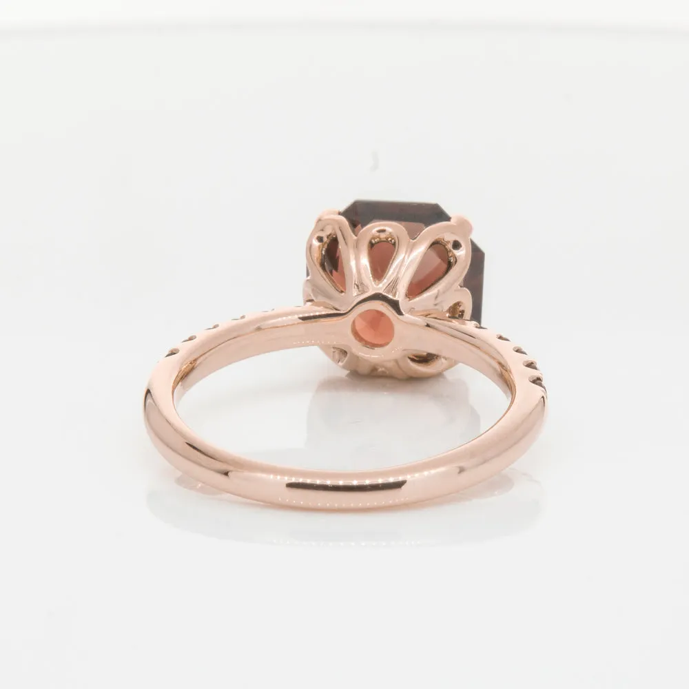 18ct Rose Gold Garnet Octavus Ring