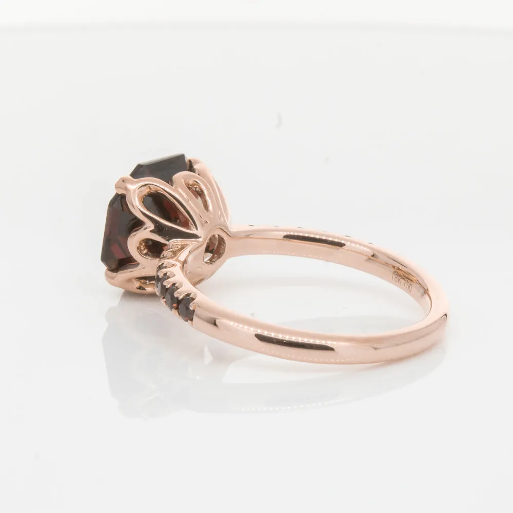 18ct Rose Gold Garnet Octavus Ring