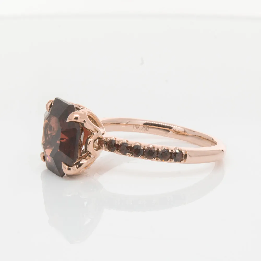 18ct Rose Gold Garnet Octavus Ring