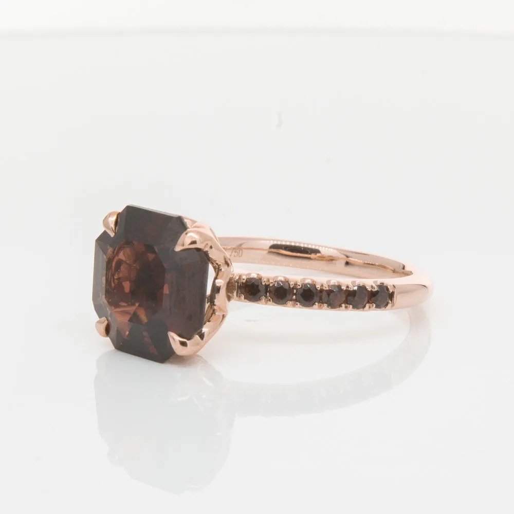 18ct Rose Gold Garnet Octavus Ring