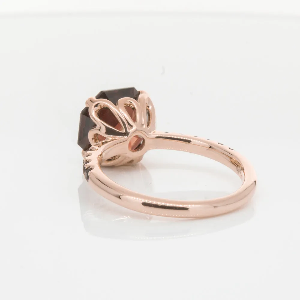 18ct Rose Gold Garnet Octavus Ring