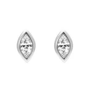 18ct White Gold 0.33ct Diamond Solitaire Marquise Cut Stud Earrings