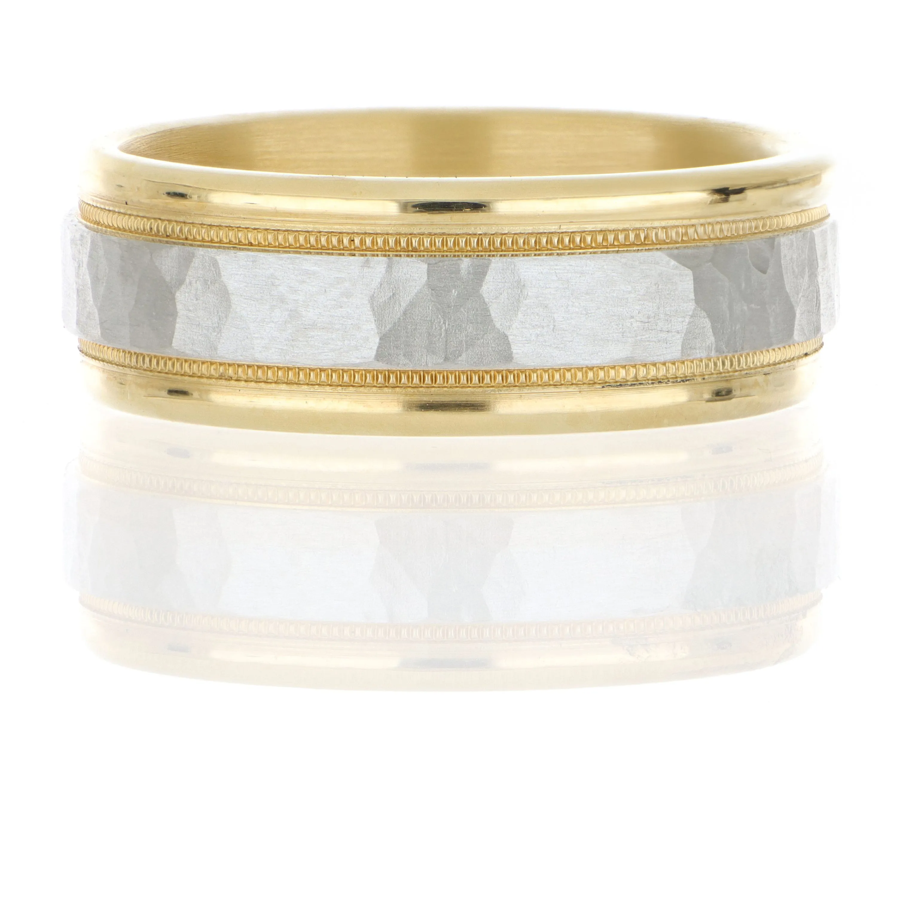 18k Yellow Gold and Platinum Men's Wedding Band