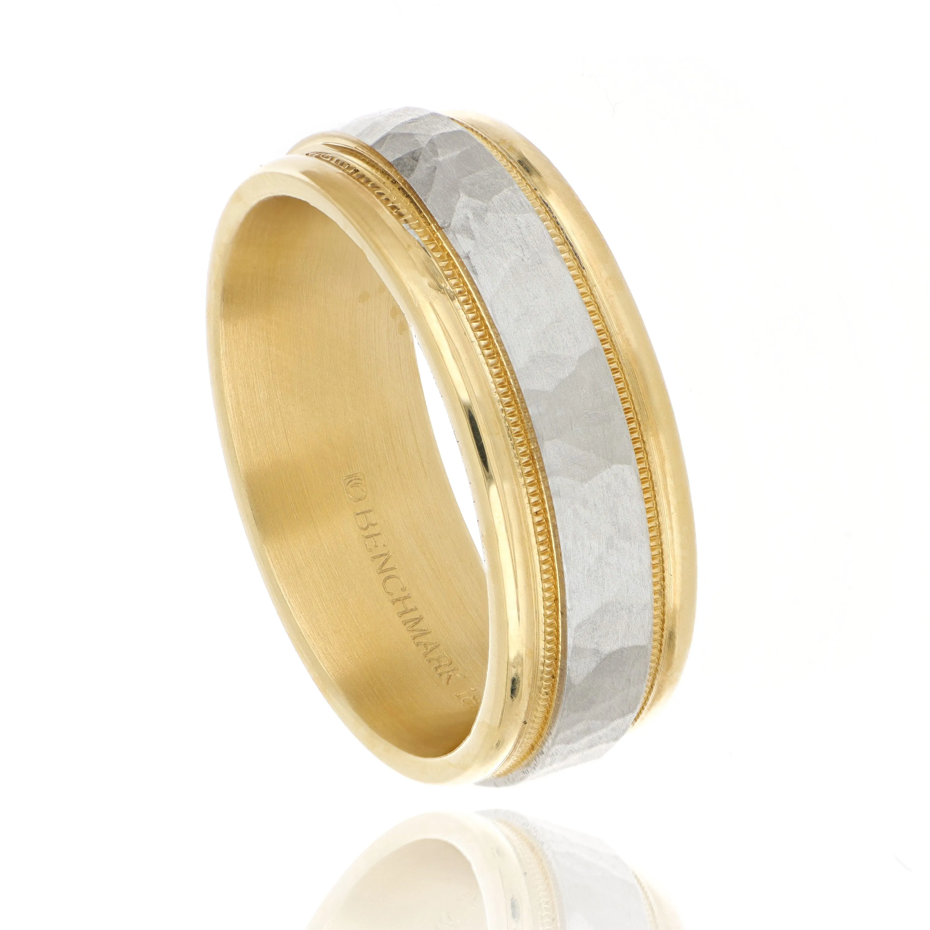 18k Yellow Gold and Platinum Men's Wedding Band