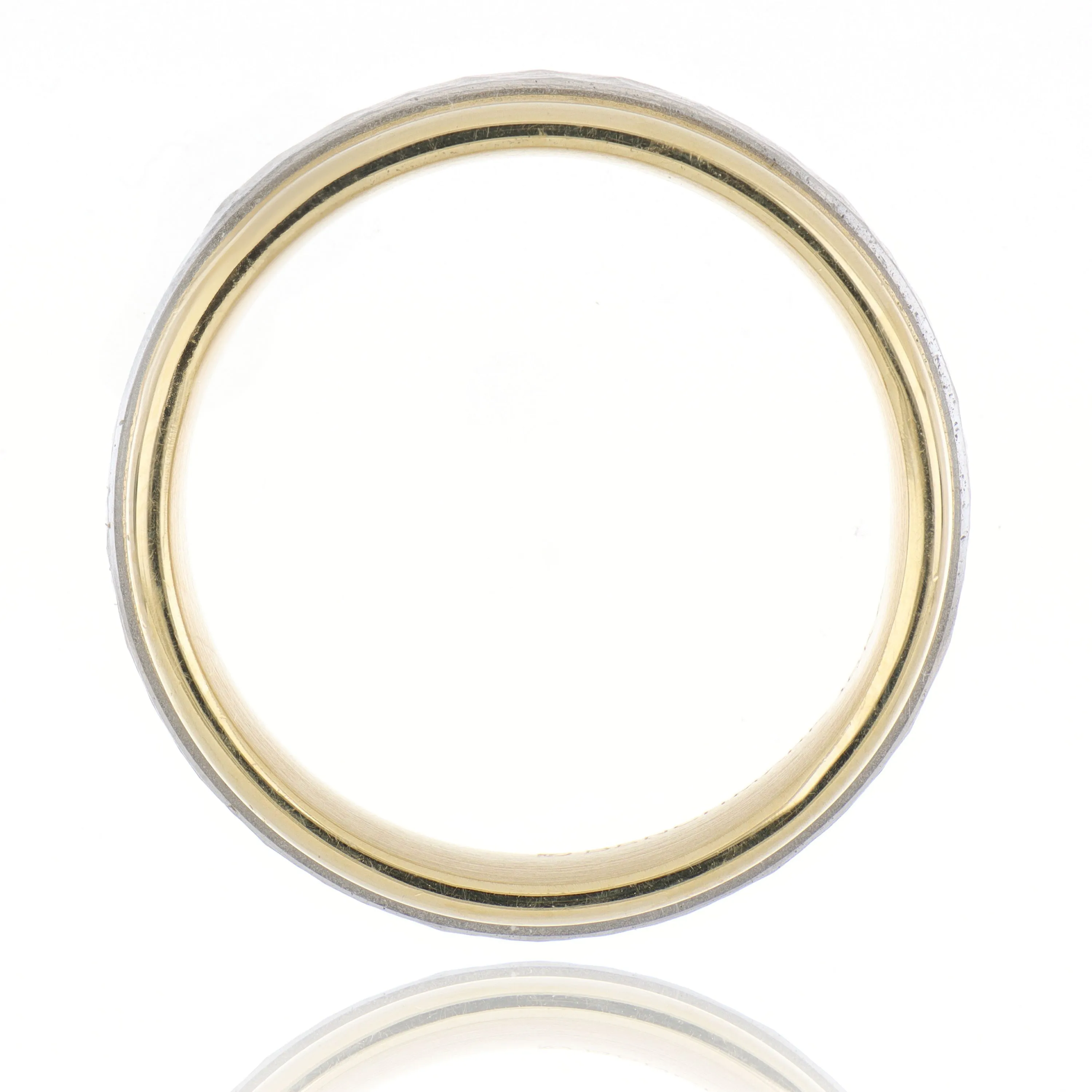 18k Yellow Gold and Platinum Men's Wedding Band