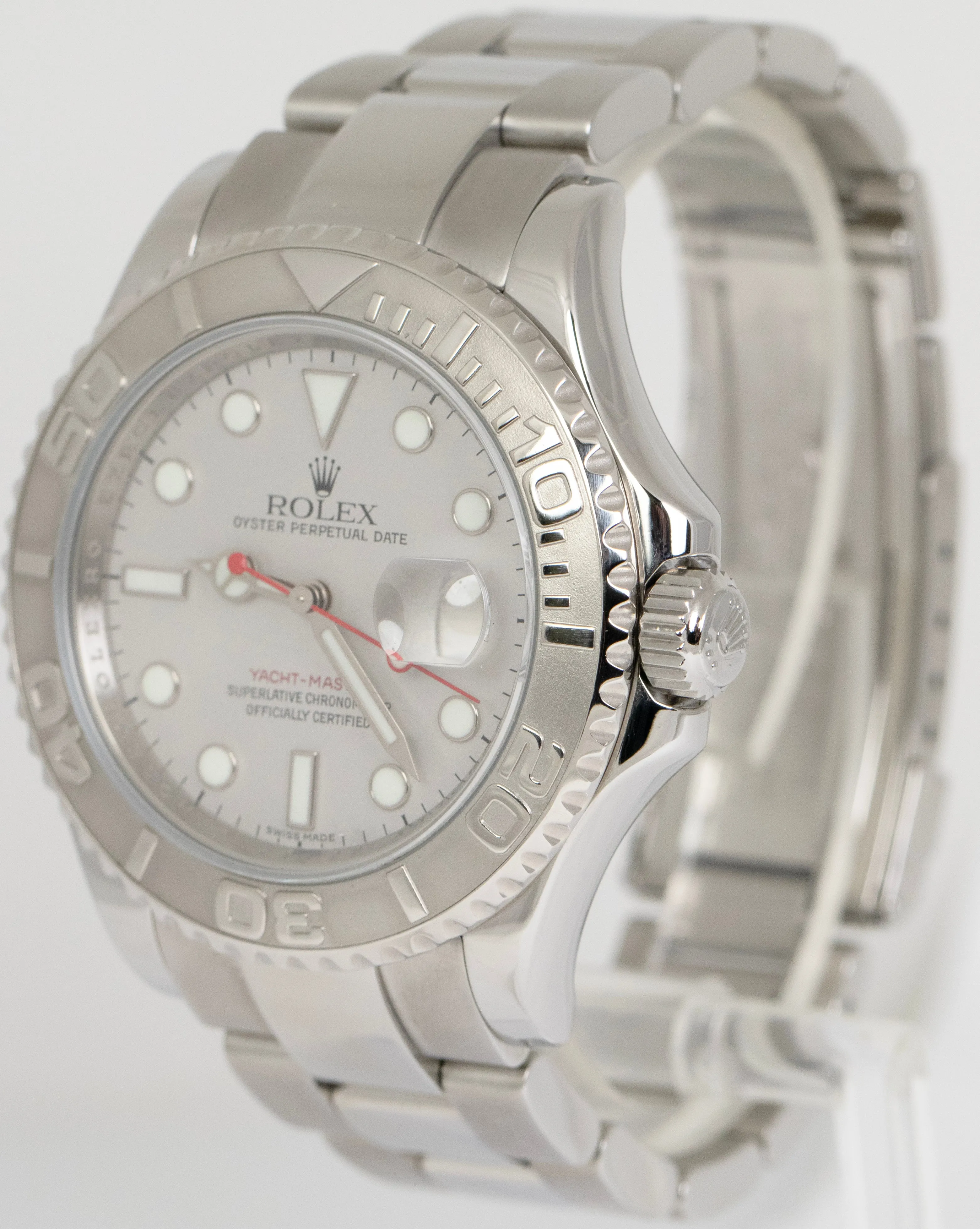 2010 REHAUT Rolex Yacht-Master Stainless Platinum 40mm Oyster Date Watch 16622