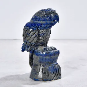 2.2" Natural Lapis Parrot Gemstone Carving