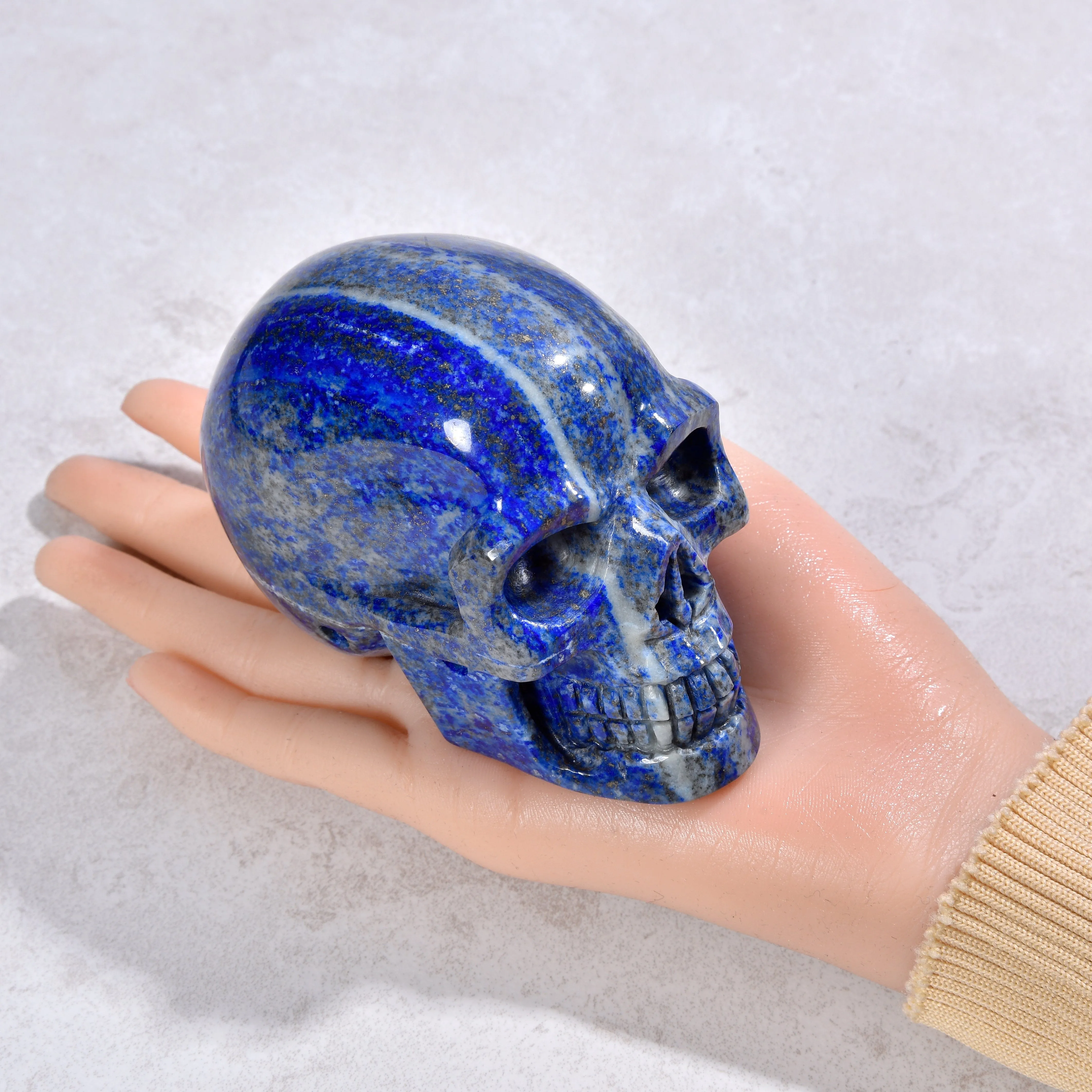 2.2" Natural Lapis Skull Gemstone Carving