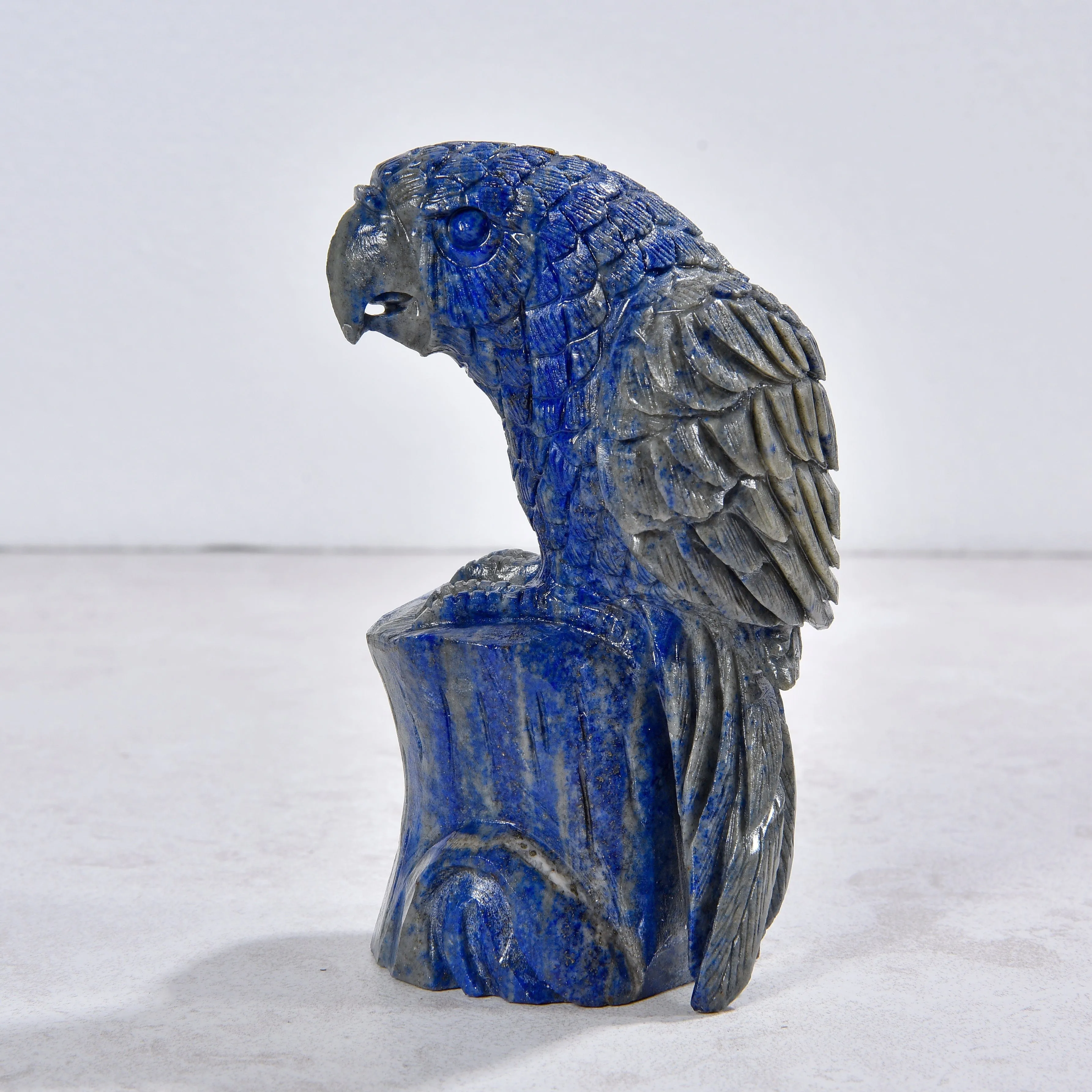 2.4" Natural Lapis Parrot Gemstone Carving