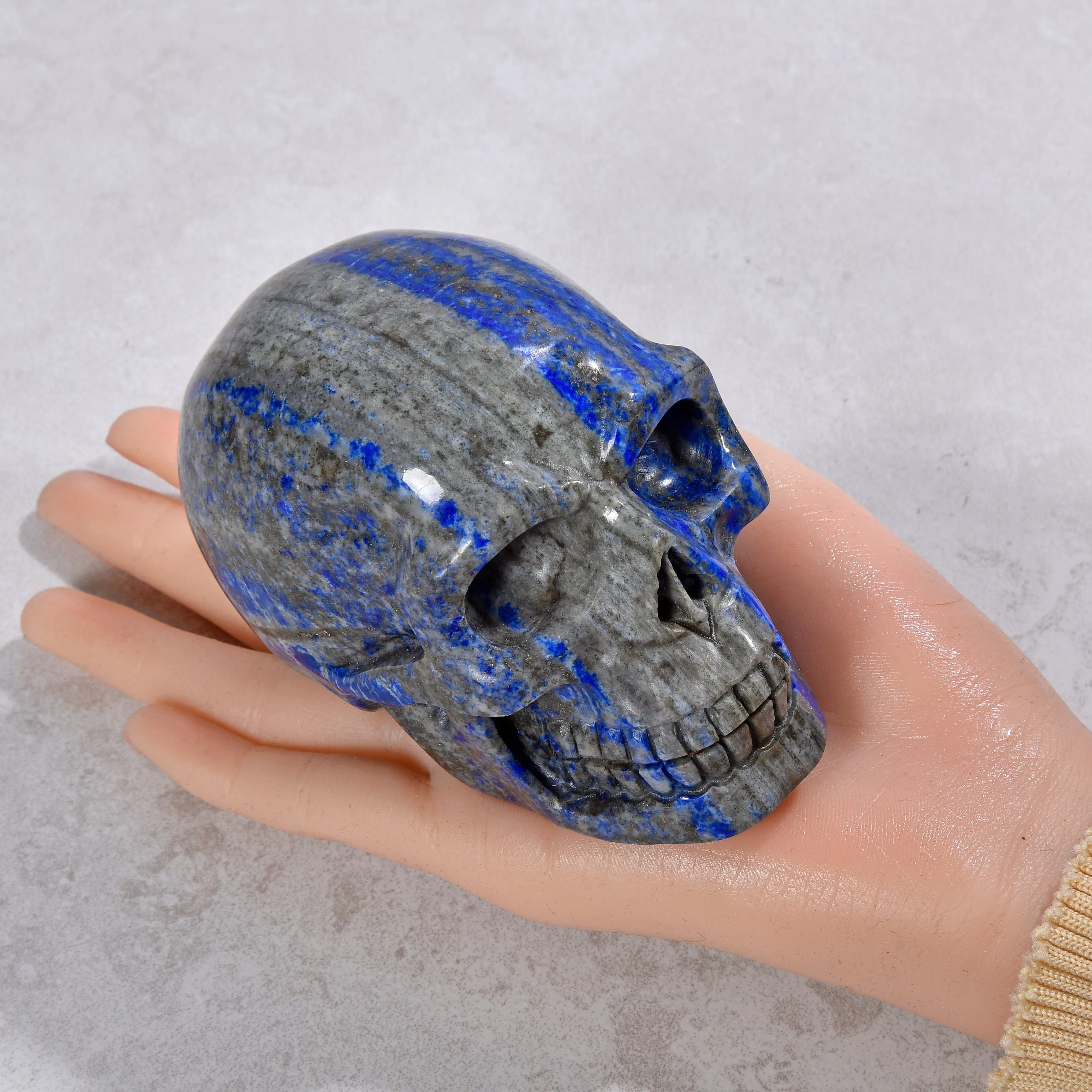 2.6" Natural Lapis Skull Gemstone Carving