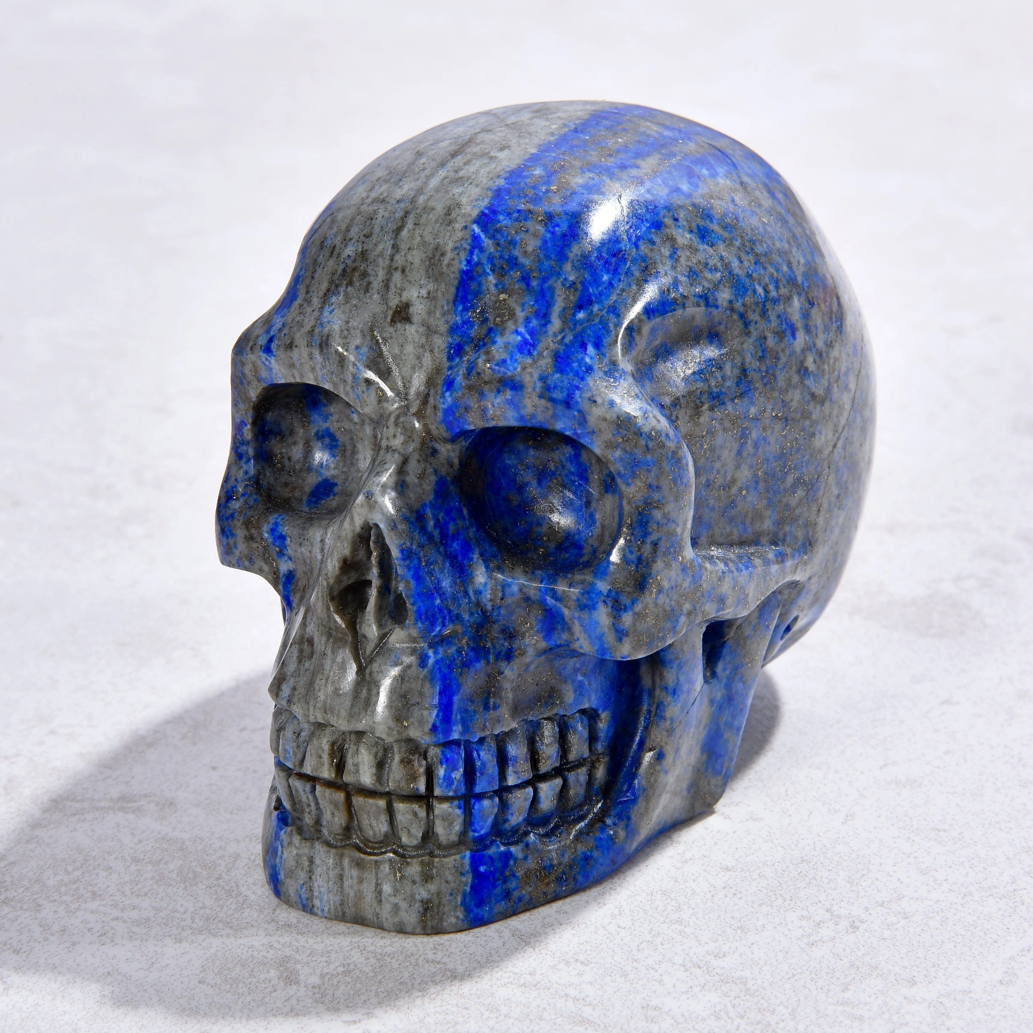 2.6" Natural Lapis Skull Gemstone Carving