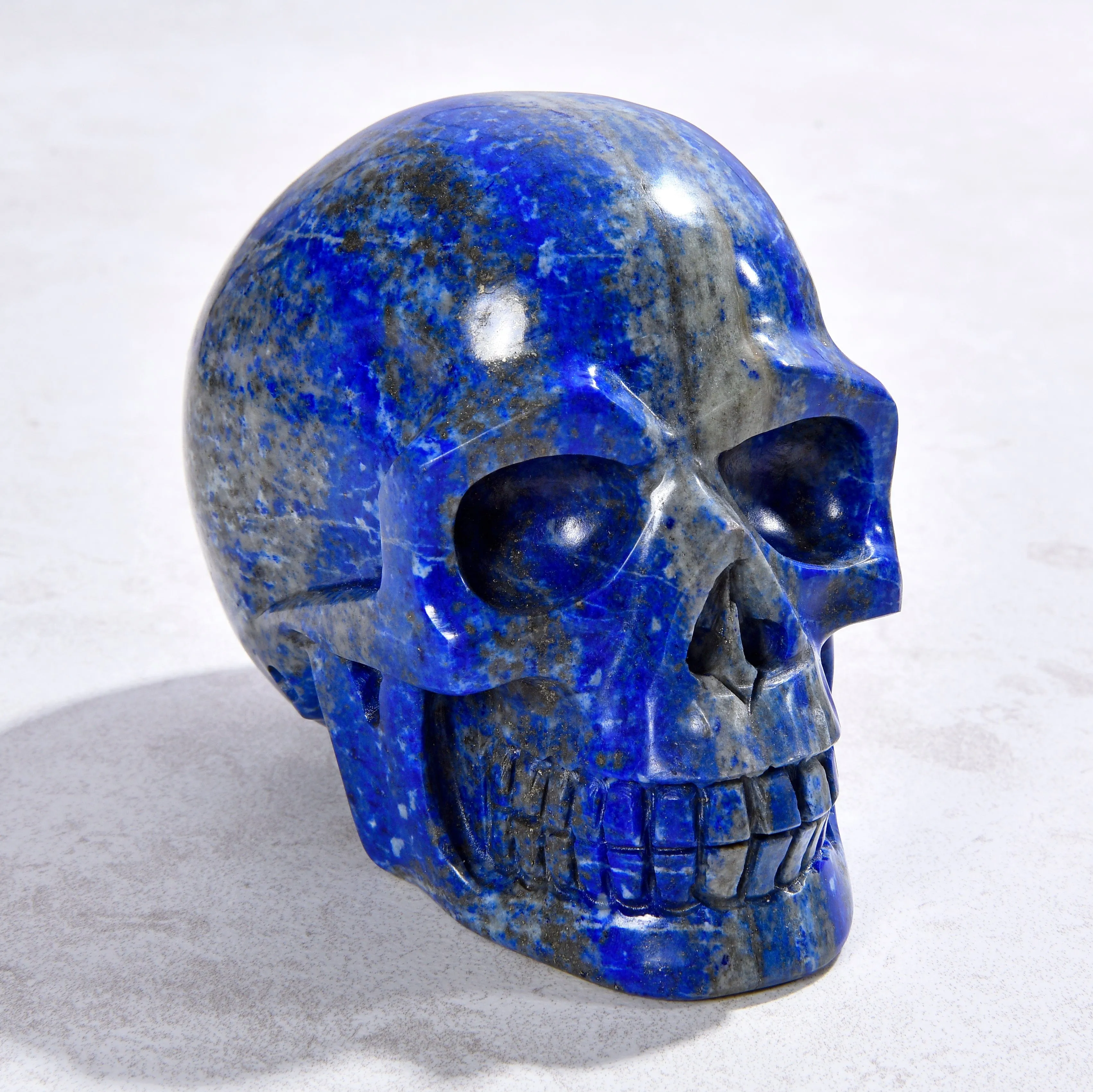 3" Natural Lapis Skull Gemstone Carving