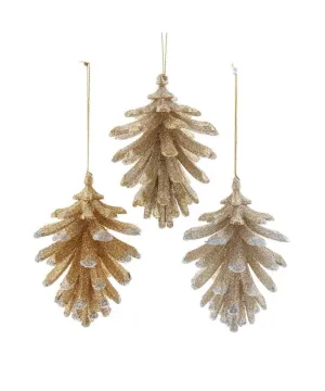 4.1" Gold or Platinum Pinecone Ornament