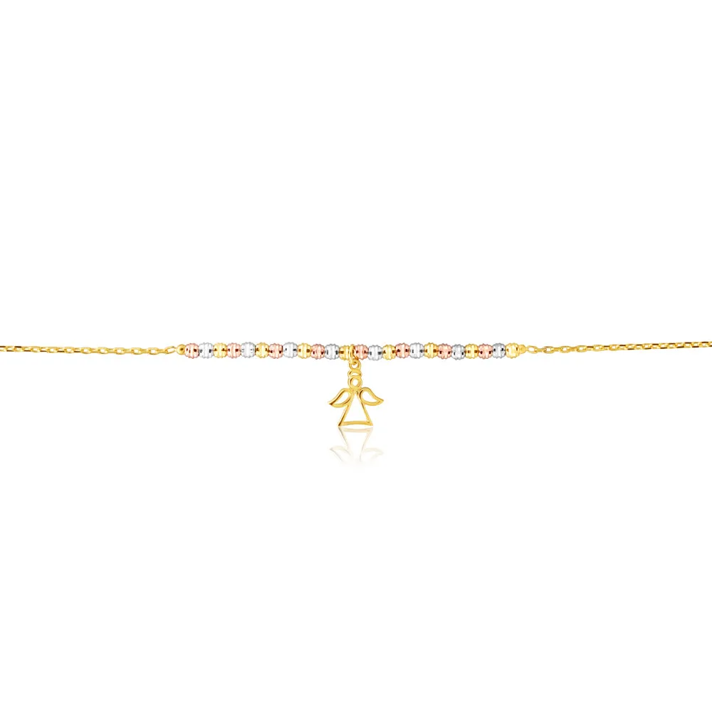 9ct Gold Figaro Angel 27cm Anklet