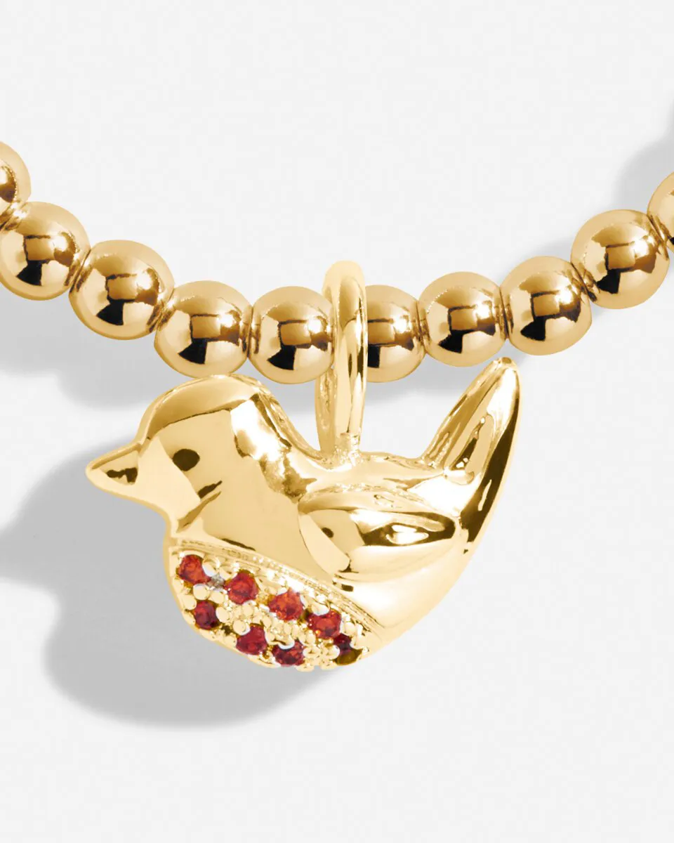 A Litte 'Robins Appear When Loved Ones Are Near' Bracelet in Gold Plating