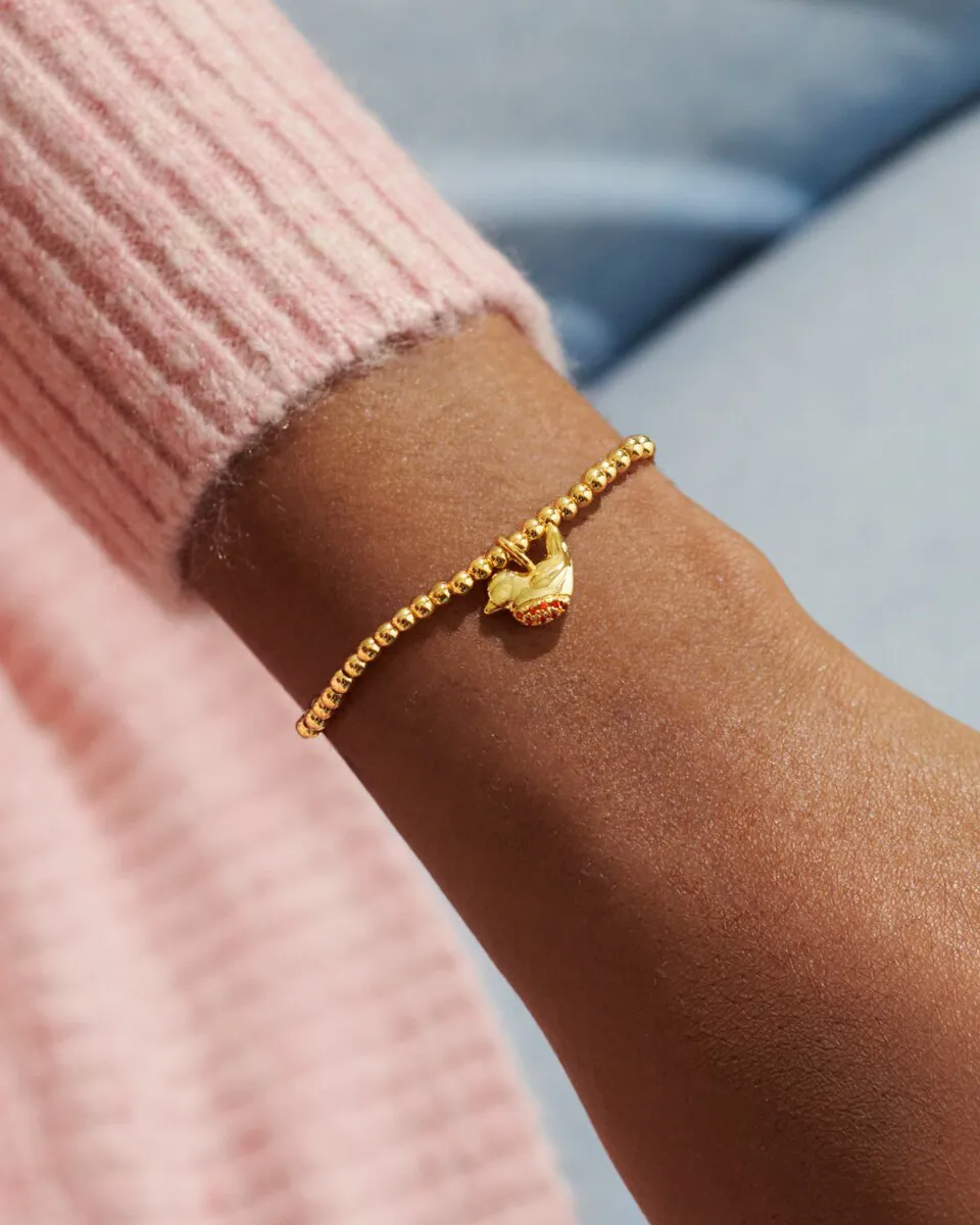 A Litte 'Robins Appear When Loved Ones Are Near' Bracelet in Gold Plating