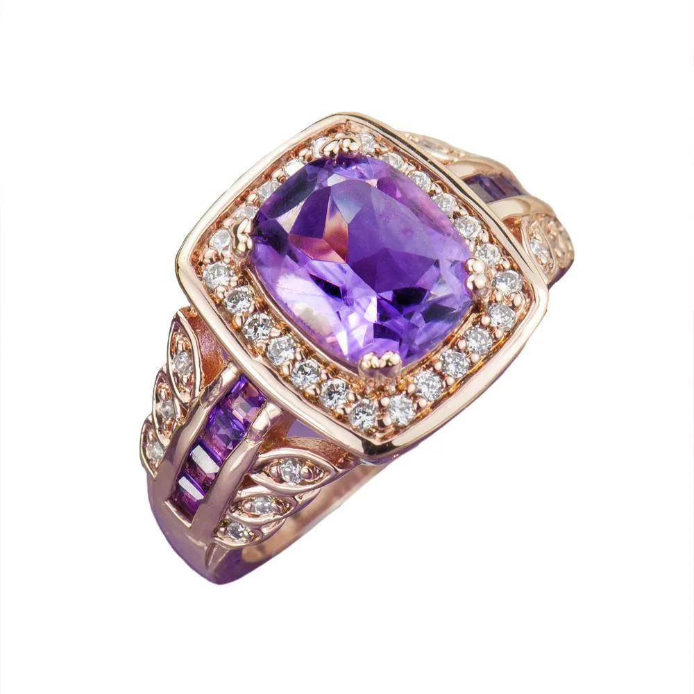 Amethyst Rose Ring