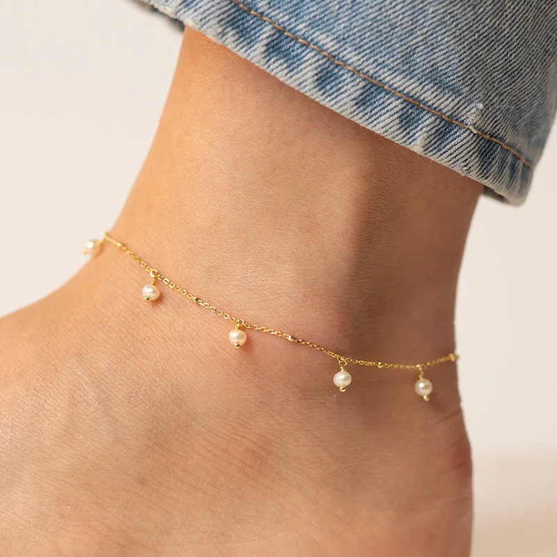 ANKLET WITH PEARL DROPLETS