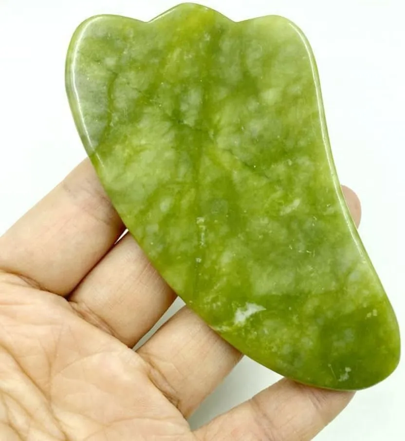 Anti-Aging Natural Stone Jade Gua Sha Heart Shape Scrapper for Face Massage Slimming Facial Relaxation and Face Lift