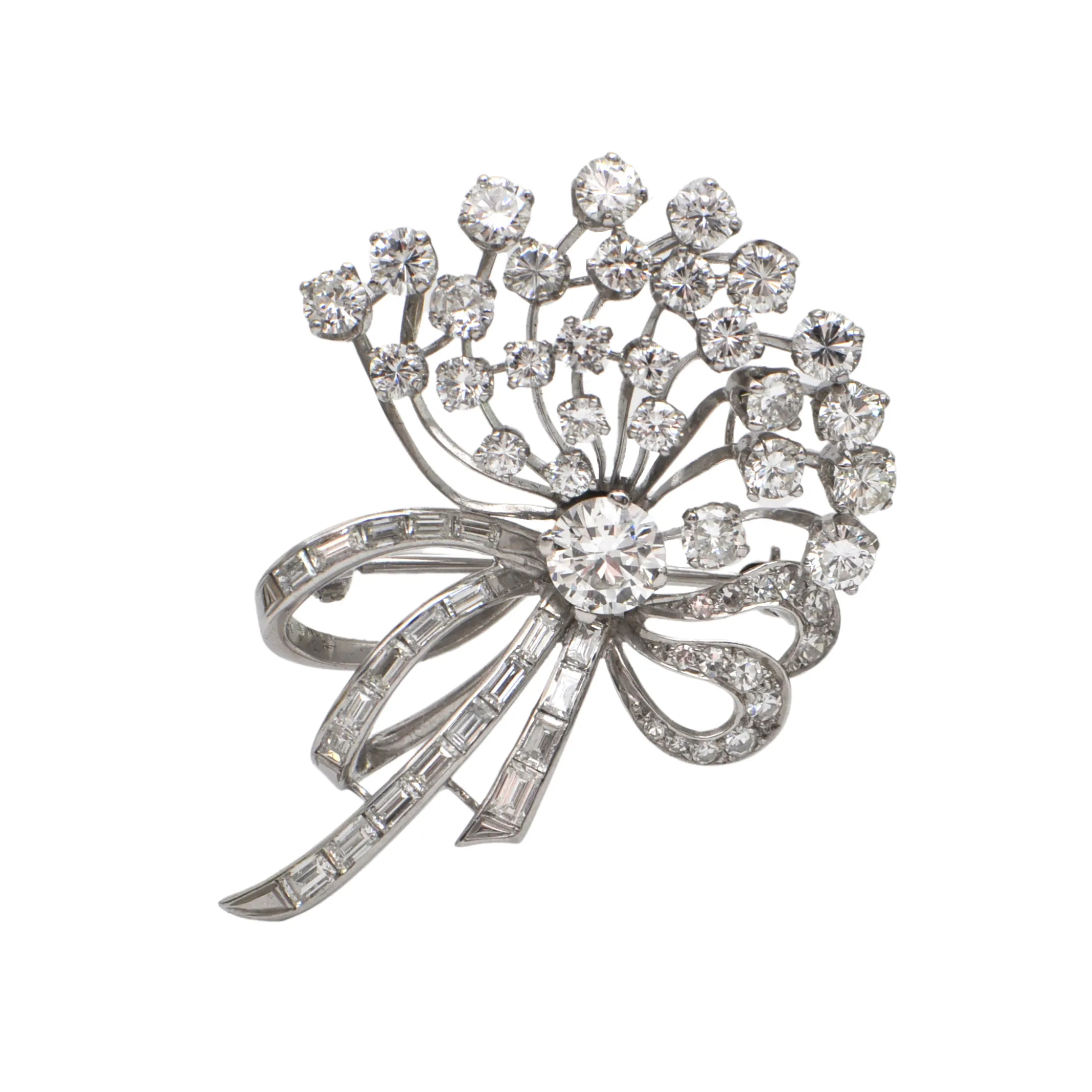 Antique Diamond Platinum Brooch C.1920's