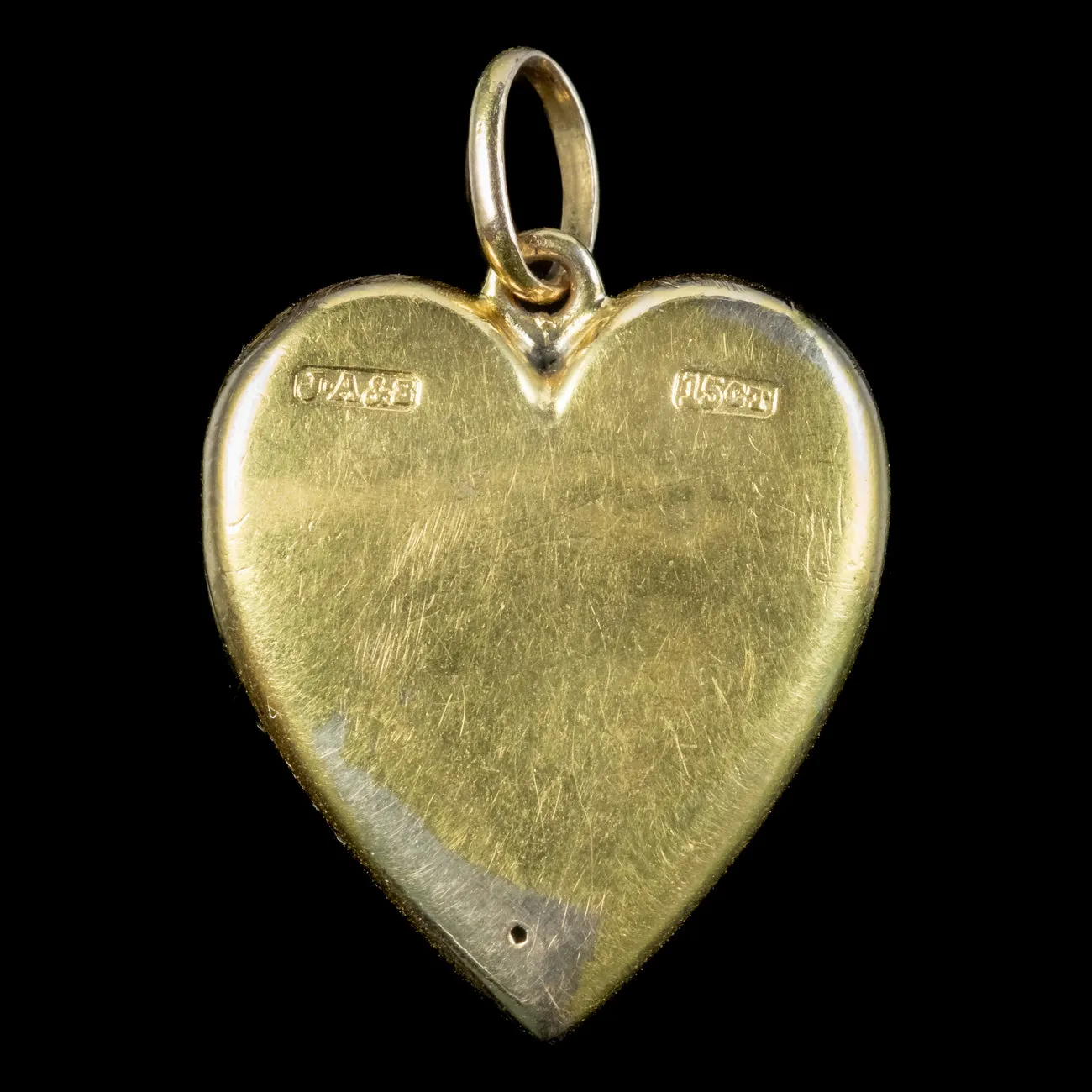 Antique Victorian Garnet Heart Pendant 15ct Gold Circa 1900