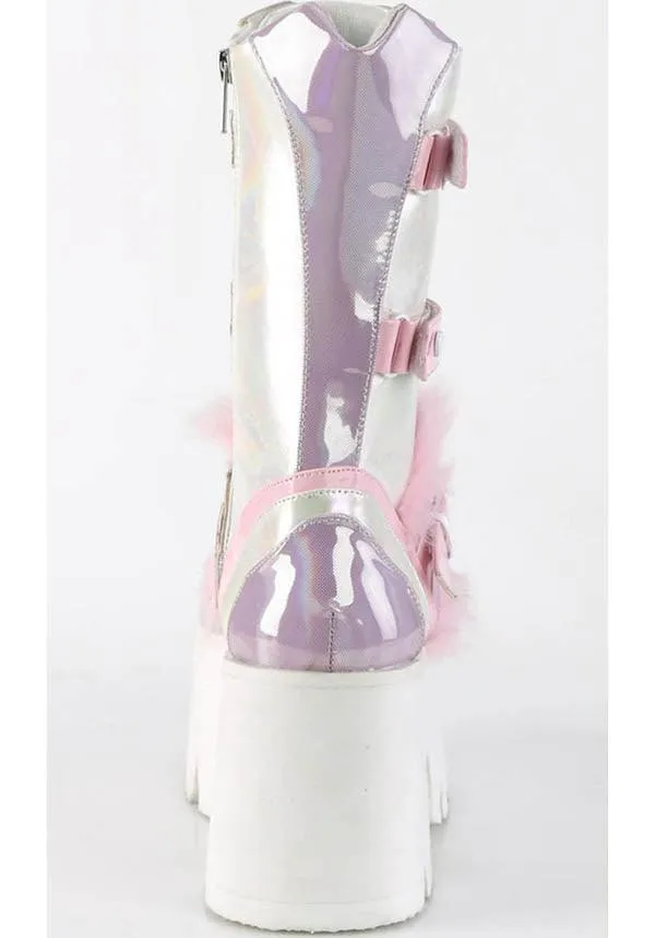 ASHES-120 [B.Pink-Lavender Holographic] | PLATFORM HEELS [PREORDER]