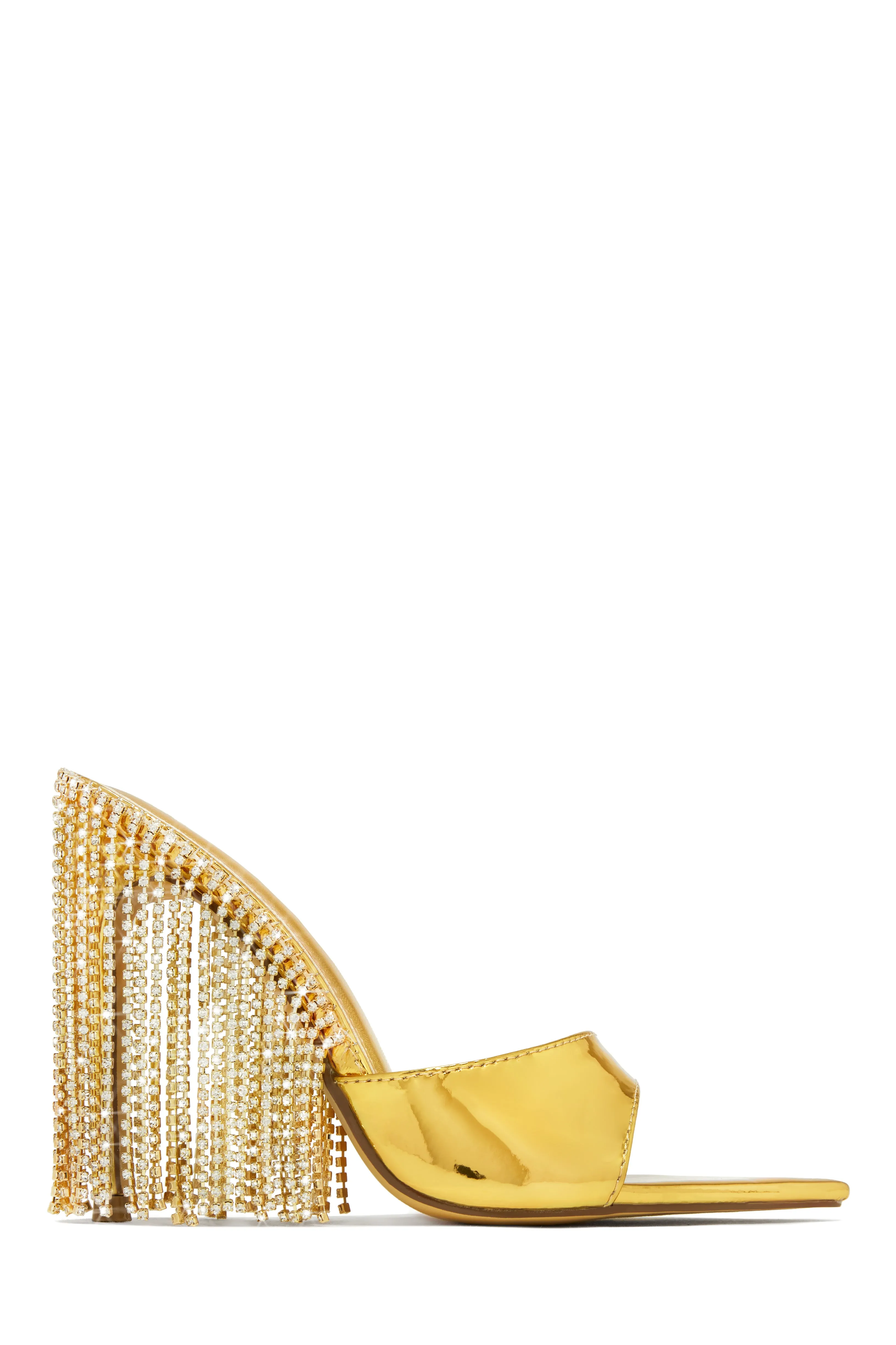 Atelier Dangle Embellished High Heel Mules - Gold