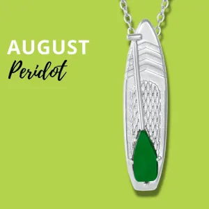 AUGUST Birthstone Paddle board Necklace in Peridot